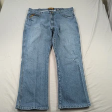 Ariat Jeans Men 42x30 Blue M4 Low Rise Boot Cut Rebar Utility Western Distressed