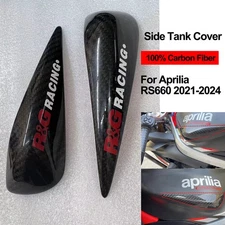 Carbon Fiber Side Tank Covers Sliders Protector For Aprilia RS660 2021-2024