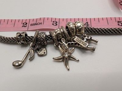 Brighton Charm Bracelet 7.5in Silver Tone Giraffe Starfish Music Note