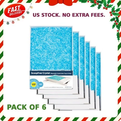 ScoopFree by PetSafe Premium Blue Disposable Crystal Cat Litter Tray Pack of 6