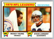 1979 TOPPS #2 RICKEY YOUNG VIKINGS & STEVE LARGENT SEAHAWKS RECEIVING LEADERS