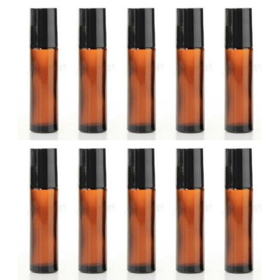 10 Stück 10 ml Bernstein Roll On Glas Roller Ball Flasche für Parfümen Ätherisches Öl