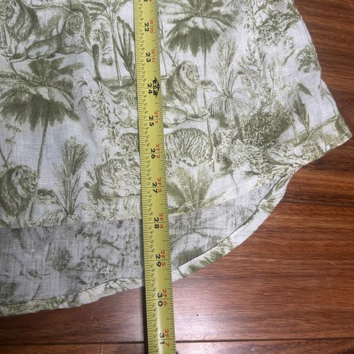 Rachel Zoe Linen Button-Up Top Tiger Print Long Sleeve Shirt Large - Afbeelding 4 van 9