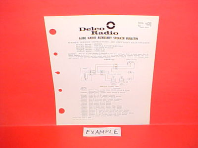 #ad 1951 1963 DELCO GM RADIO REAR SEAT SPEAKER SERVICE MANUAL CHOOSE YOUR MODEL $14.99