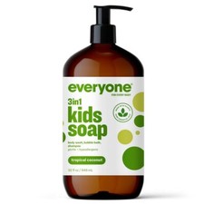 Everyone 3in1 Kids Soap Tropical Coconut Twist 32oz Shampoo Body Wash Bubble ...
