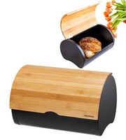 Brotkasten Brotbox Brotlaib Aus Stahl Und Bambus 32 Cm Klausberg KB-7711