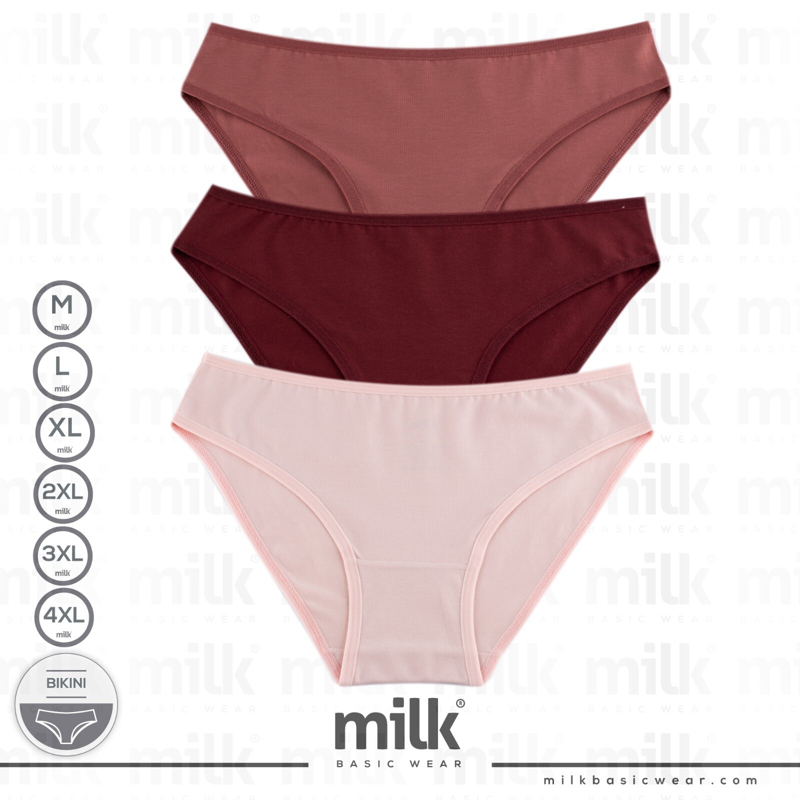 6 Pack (Bikini) Women's Egyptian Cotton Underwear Size M, L, XL, 2XL