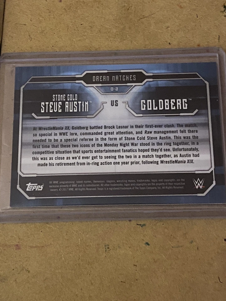 2017 Topps WWE Undisputed Dream Matches #D2 Goldberg Vs. Stone Cold Steve Austin - Image 2 of 2