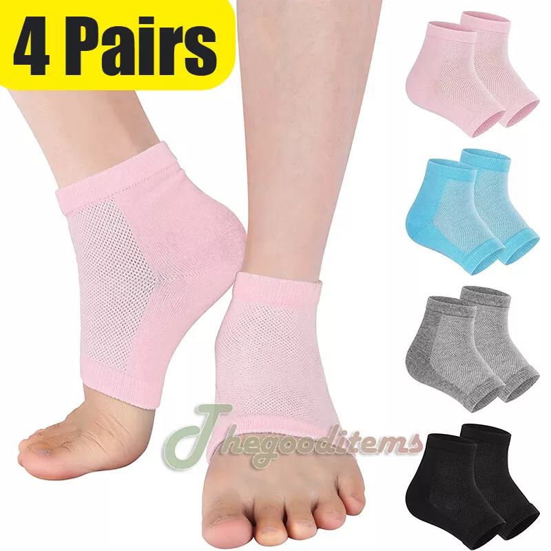 Cracked Heel Repair Socks 4 Pairs Moisturizing Heel Socks for