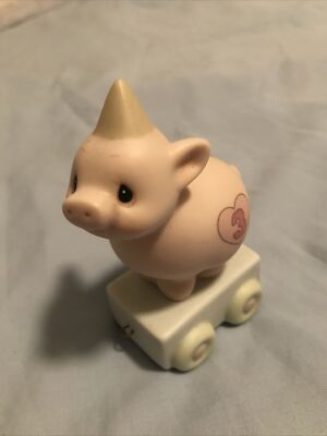 Precious Moments Pig Birthday Train 3 Heaven Bless Special Day 1985 Vintage