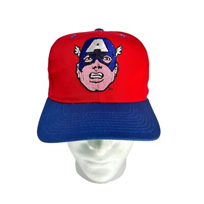 Vintage Captain America Marvel Comics 90s American Needle Hat Cap 