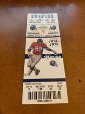 Boleto completo de fútbol americano Jerry Rice 2002 Denver Broncos v Oakland Raiders 200th TD
