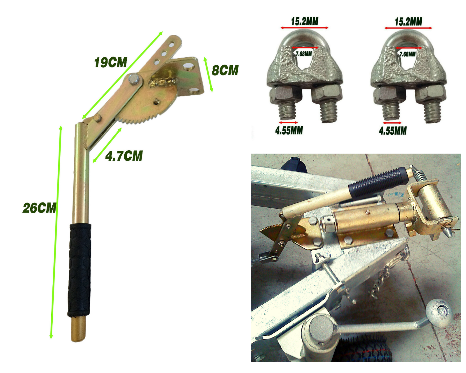 Trailer Hand Brake Cable kit Electric Brake Camper Caravan Truck Hand