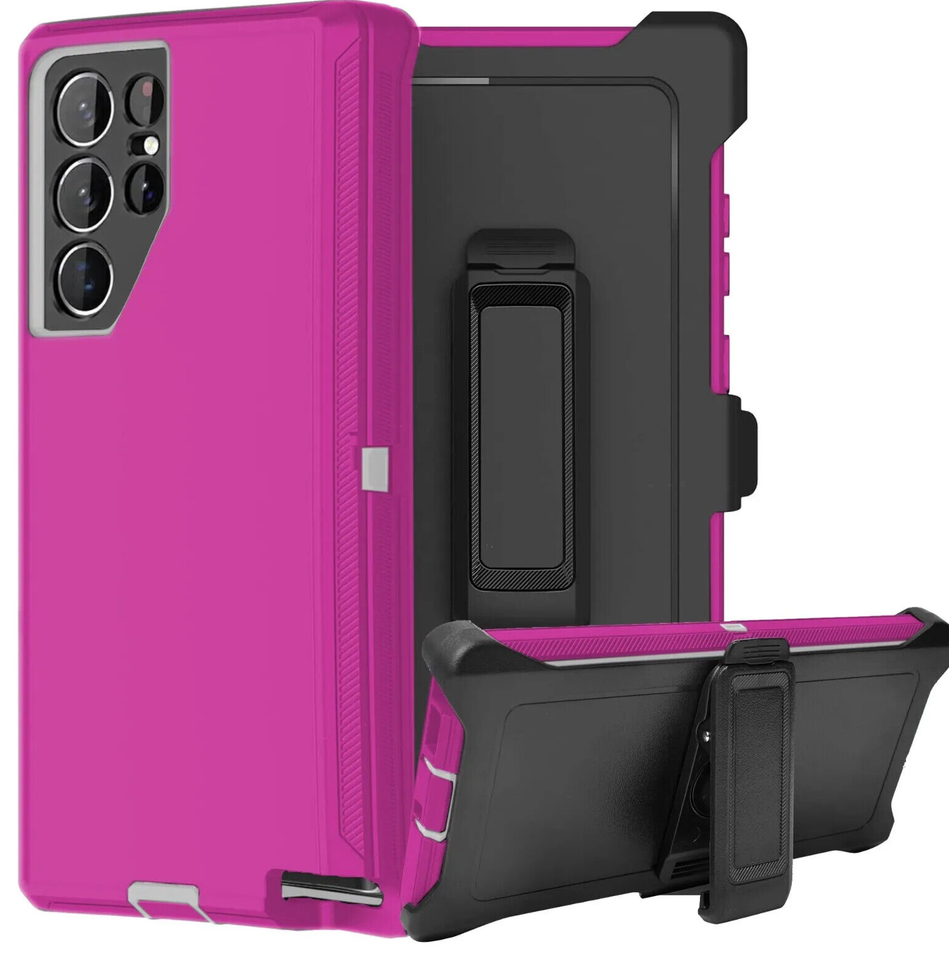 Custodia Otterbox Defender Per Samsung Galaxy S24 – Arancione Con Albero – Clip Cintura