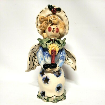 Heather Goldminc Angel Holding Candle Statue Figure 2001 Blue Sky Corporation