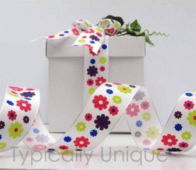5 Meter Band Floral Rosa Lila Grün Drahtkante Geschenkverpackung Basteln ''Blütenblatt''
