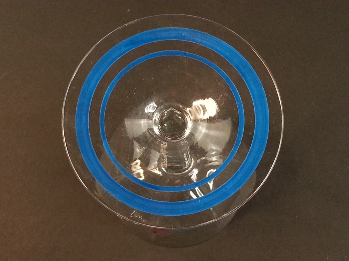 3pc Maja Orrefors Signed Sweden Wine Glass Stemware Painted Eva
