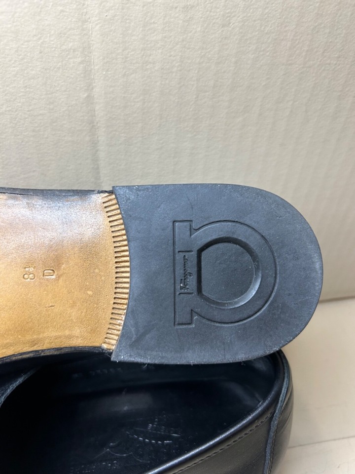 Salvadore Ferragamo Gancini Loafers Black Horse Bit Mens 8.5D EUC eBay