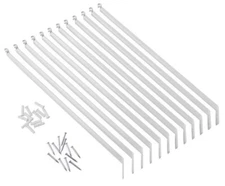(12 PACK) Everbilt 12" Fixed Mount Shelf Support Brackets White 1005862698
