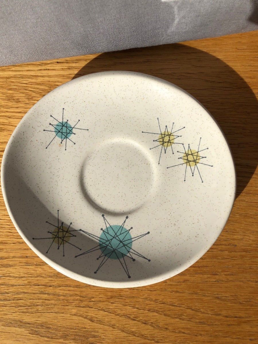 Franciscan Earthenware Starburst Pattern Saucers Atomic - Main Image