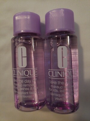 2x CLINIQUE Take The Day Off MAKEUP REMOVER For Lids, Lashes & Lips 1.7 oz ea 