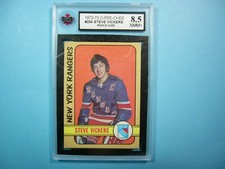 1972/73 O-PEE-CHEE NHL HOCKEY CARD #254 STEVE VICKERS ROOKIE RC KSA 8.5 OPC