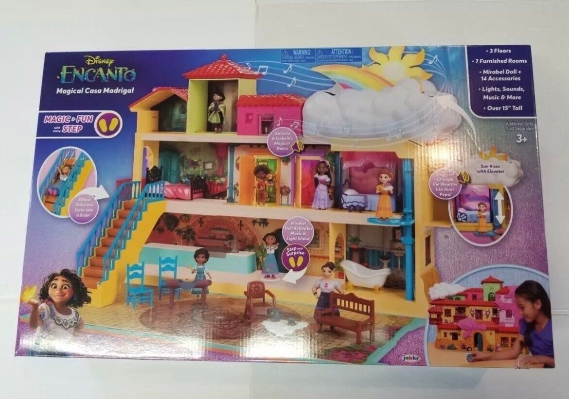  Disney Encanto Magical Madrigal House Playset with Mirabel Doll  & 14 Accessories - Features Lights, Sounds & Music! : Toys & Games