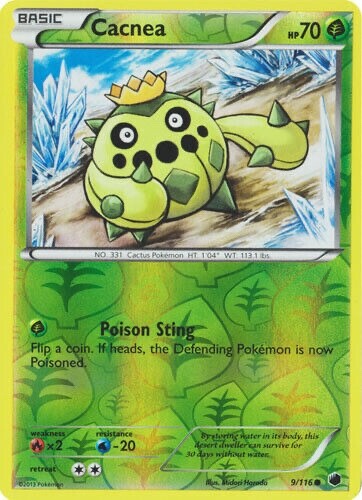 Pokemon - Cacnea - 9/116 - Reverse Holo - Plasma Freeze - NM/M