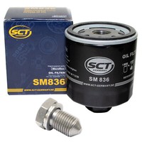 ÖLfilter SM836 + ÖLablassschraube FüR Audi A3 Seat Ibiza Skoda Fabia Vw Golf