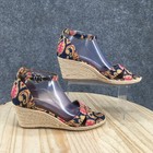 Nine West Sandals Womens 11 M Jeranna Espadrilles Multicolor Patterned Wedge NEW