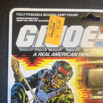 c1987 Hasbro GI Joe Hit & Run v1 Figure - mint on card #6510 light