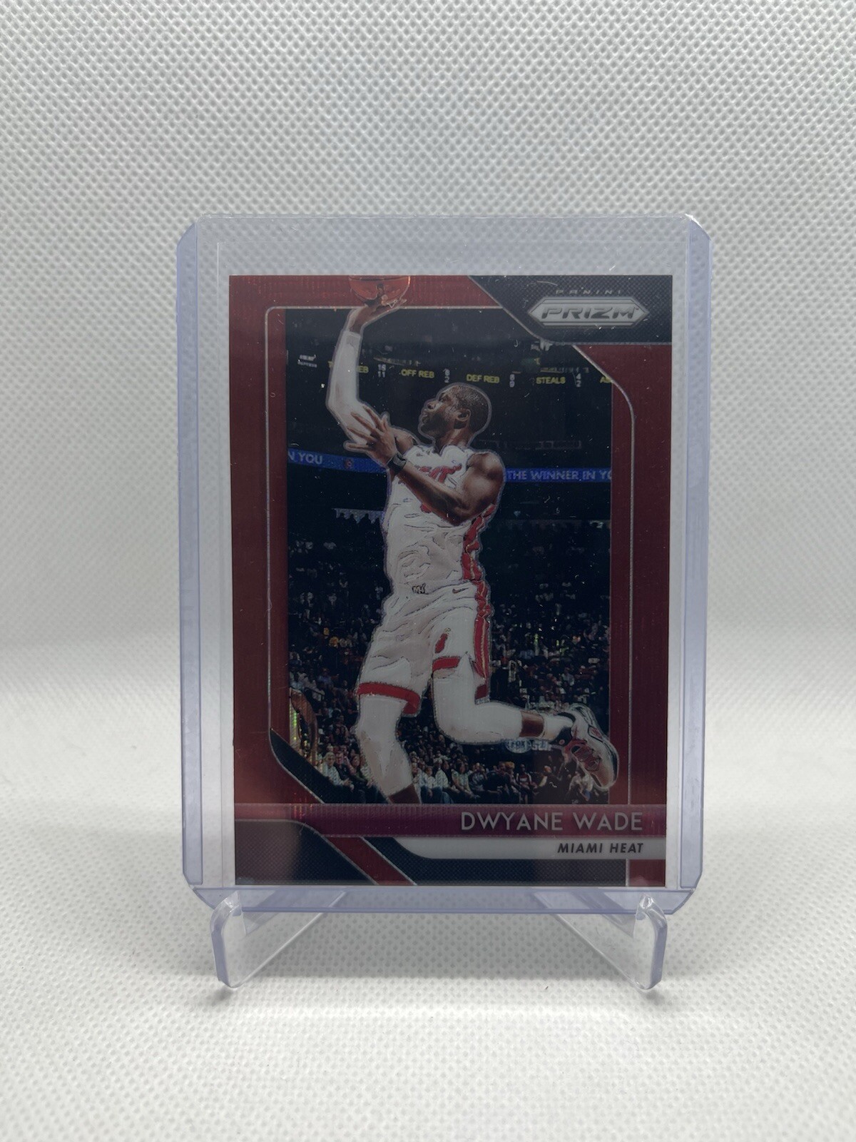 2018-19 Panini Prizm Ruby Red Wave Refractor #206 Dwayne Wade Miami Heat HOF
