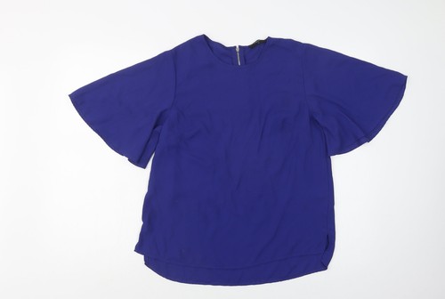 Papaya Damen blau Polyestermischung Bluse Größe 10