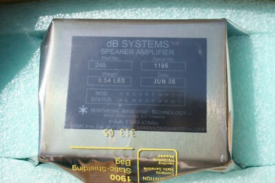 #ad Northern Airborne Technology DB Systems speaker amplifier Part No. 245. $25.00