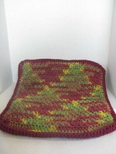 Crocheted Kitchen Hot Pads (Greens & Wine) ~ Handmade ~ **Gift Idea