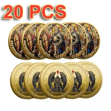 20PCS Knight Templar Armor of God Challenge Coin Prayer Commemorative Coin Cross