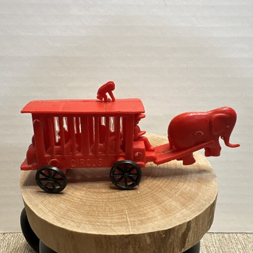 Antique W/GERMANY Direktion Circus KASSE Wagon elephant Pulling Plastic Red