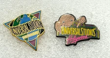 Vintage Universal Studios Hollywood Pin Lot of 2 ~  E.T. ~ Logo w/Triangle