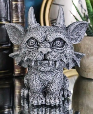 Gothic Horned Bat Cat Gargoyle Bast Figurine Small Mythical