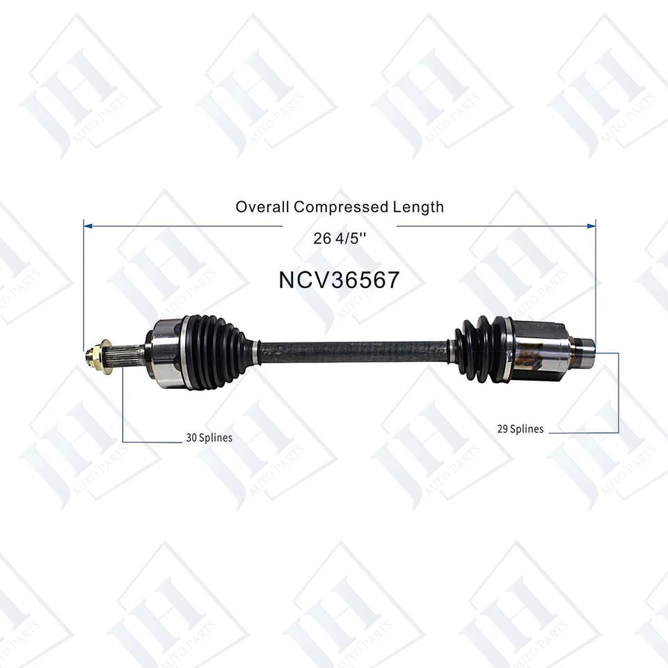 OE Front Pair Left Right CV Axle Shaft Set For 2006-2014 Honda Ridgeline AWD - Image 3 of 4