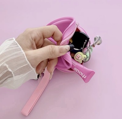 Rhode Silicone Heart-Shaped Bag/Purse with Lipstick Holder