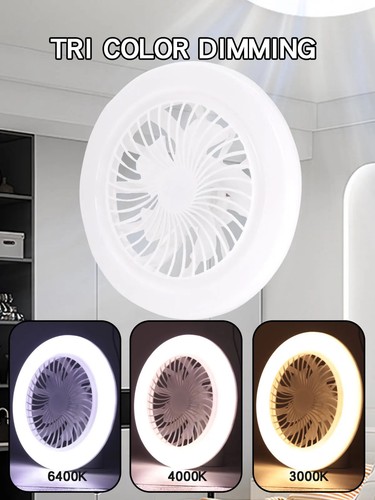 VENTILATORE DA SOFFITTO LED 3-IN-1 E27, LUCE CON TELECOMANDO, 3 COLORI - 26 CM - Foto 20 di 24