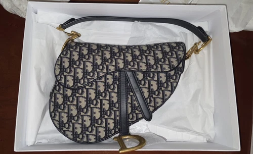Sacoche de selle jacquard oblique DIOR bleu Dior