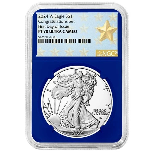 2024-W Proof $1 American Silver Eagle Congratulations Set NGC PF70UC FDI West
