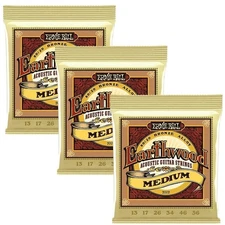 Guitar Strings Acoustic Ernie Ball Earthwood Medium 13 to 56 3 Pack