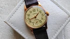 Soviet Pobeda  ZIM dress watch, aliuminium case, champagne dial, big numerals
