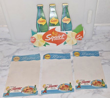 Vintage 1950s Squirt Soda  Cardboard  Advertising Sign NOS menus