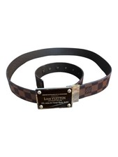RARE Louis Vuitton LV INVENTEUR Damier Ebene Reversible Belt SZ 85/34 preowned