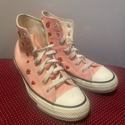 Converse Chuck Taylor All Star H/T Embroidered Heart Rose Valentine's Day - Sz 5