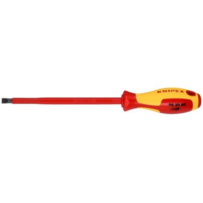 KNIPEX Tools 98 20 80 5/16-Inch Slotted Screwdriver, 7-Inch, Insulated